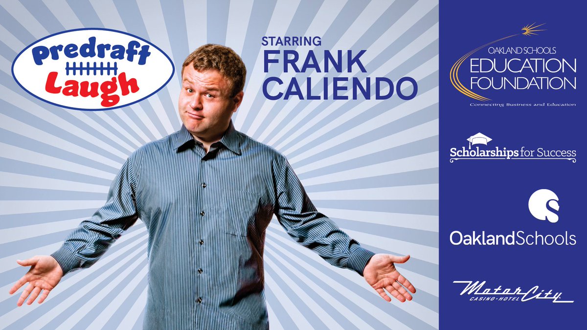 OaklandSchools's tweet photo. ICYMI: Join us for "The Predraft Laugh"🤣, a comedy night featuring the legendary Frank Caliendo &amp; Detroit Pistons' own Rick Mahorn. 🏀✨ April 24, 8 p.m., at Sound Board Theatre, MotorCity Casino. 

For tickets and full press release visit: https://t.co/4vK7cBHJuQ https://t.co/YV5uyLYHBt