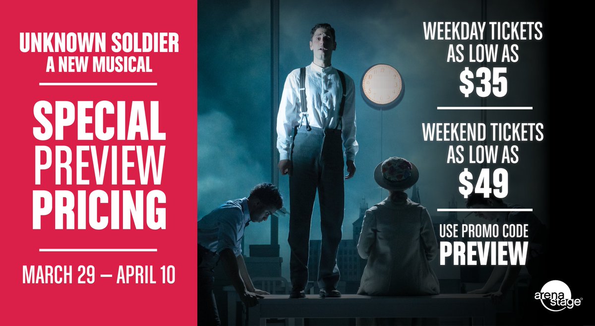 arenastage's tweet photo. See the sweeping and heartfelt UNKNOWN SOLDIER in previews! Use code PREVIEW to save on this new musical.
🎫: https://t.co/hy0NStKxxM https://t.co/obgTcnXJKZ