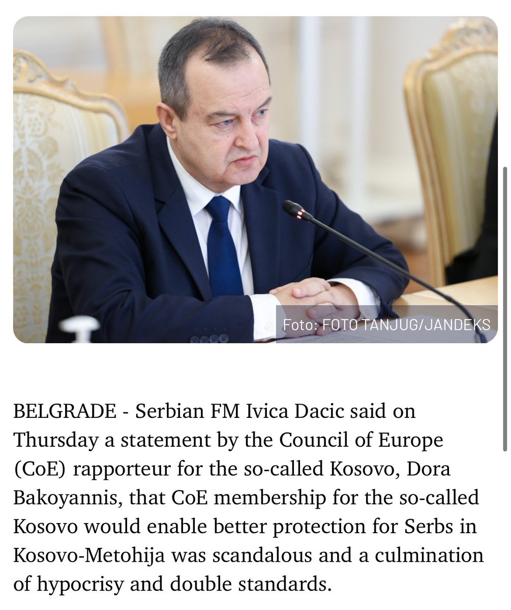 rumeliobserver's tweet photo. Ohrid Agreement, 2023, among other things:

“Serbia will not object to Kosovo's membership in any international organisation.

Neither party will block, nor encourage others to block, the other party's progress in their respective EU path.”

Instead, in 2024: https://t.co/dlPderpA8J

Is Ohrid valid, or is it not? 

@ToniHofreiter @nouripour @ABaerbock @cem_oezdemir @NilsSchmid @MiRo_SPD @Knut_Abraham @ManuelSarrazin @MiroslavLajcak @JosepBorrellF @USAmbKosovo