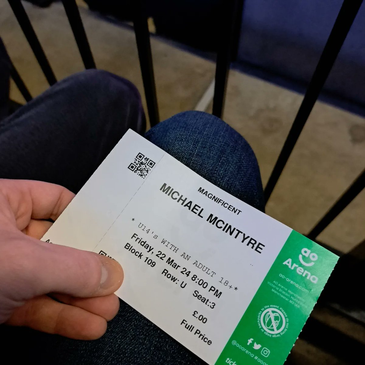 Ian_Williams89's tweet photo. So.... so far, managed meal in Miller and Carter, 2 starters and mains, 3 drinks, 2 cocktails for £15. Then get to the @AOArena and get better seats from what we had for Michael McIntyre (@McInTweet) for free! Can't complain!! https://t.co/G1ZRbGN0lh
