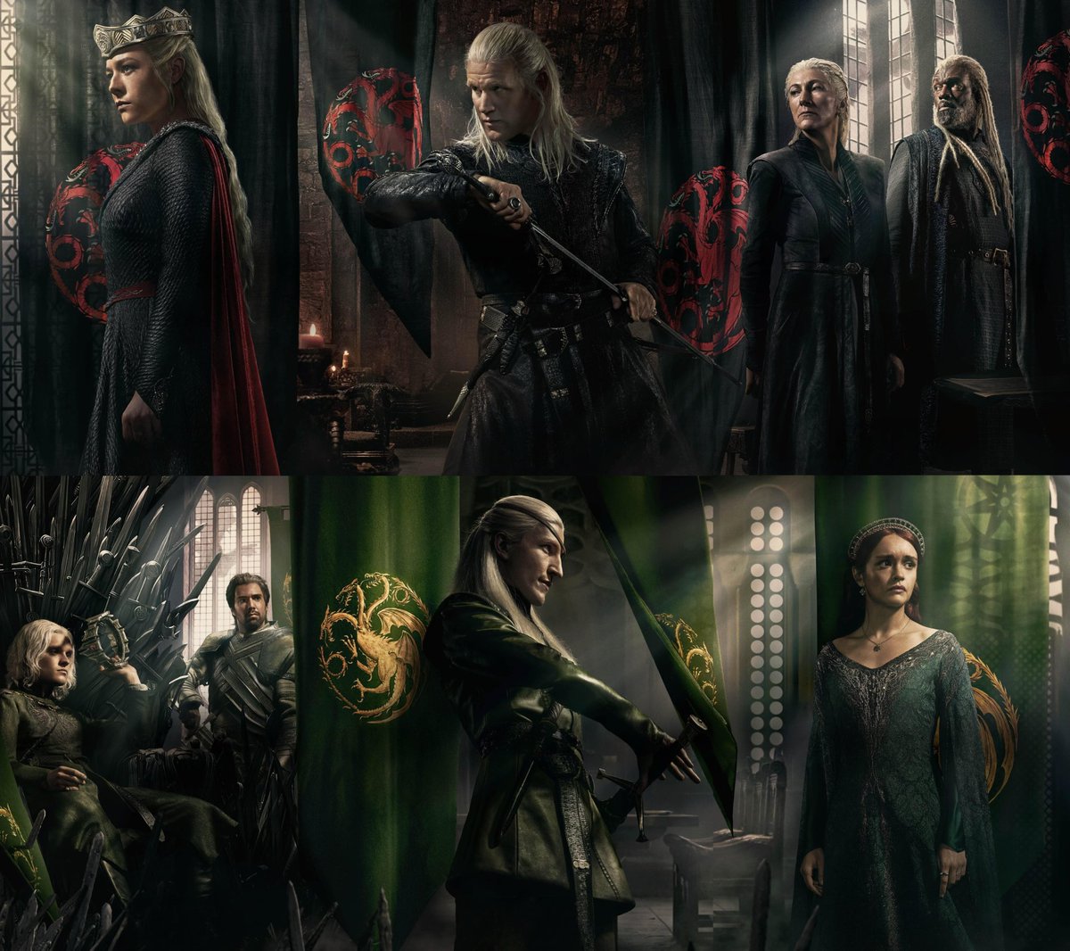 westerosies's tweet photo. Ryan Condal on Blacks vs. Greens:

“This is not a story of goodies and baddies. It's a story of this family that's been ripped open by this dispute over who is meant to wear the crown after Viserys passes. Some people think it's Rhaenyra, some people think it's Aegon.” #HouseOfTheDragon