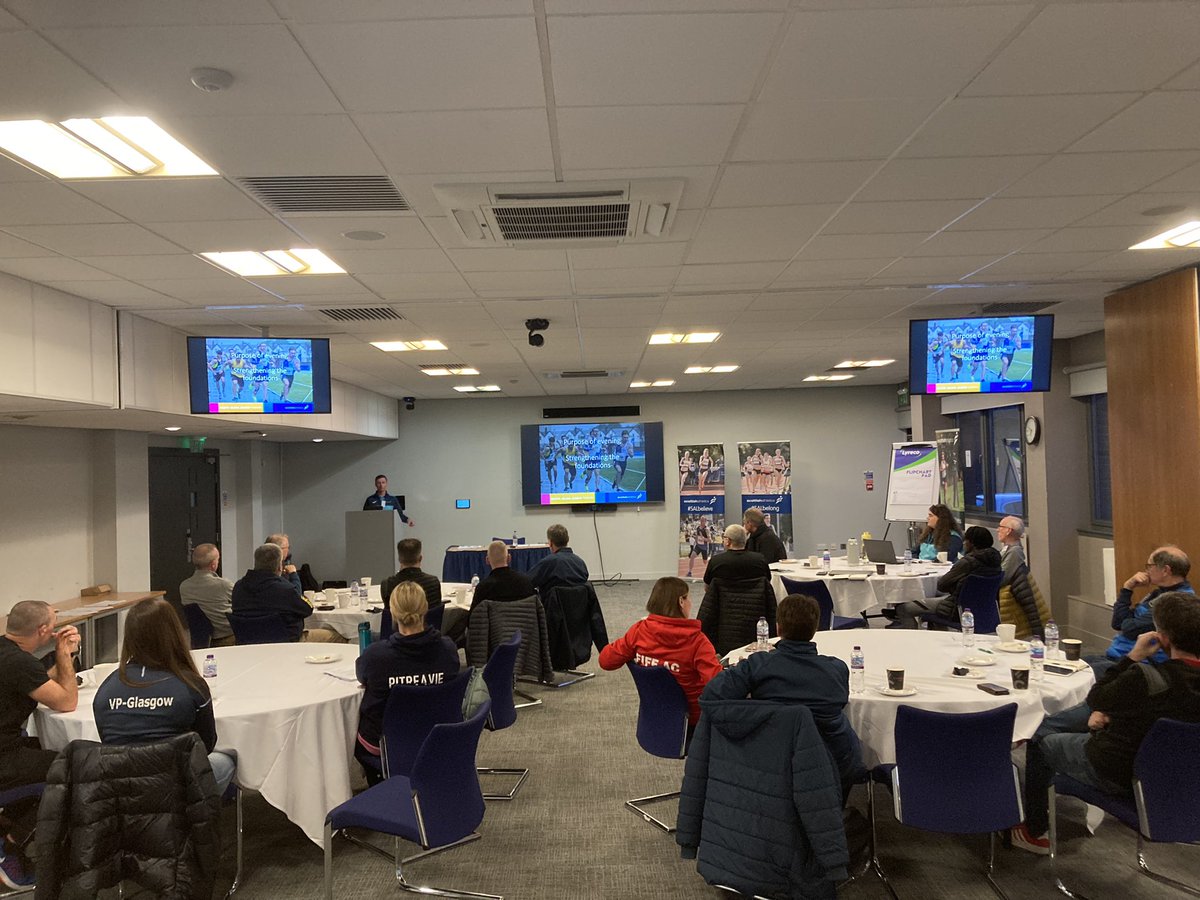 We’re in Stirling for the 2024 @scotathletics Club Together Gathering, celebrating another year of success for one of Scotland’s most established & successful club development programmes. @springburnharrs @GalaHarriers @SALChiefExec @JamieMcSAL @LindsayMcMaho15 @ErinGillen3