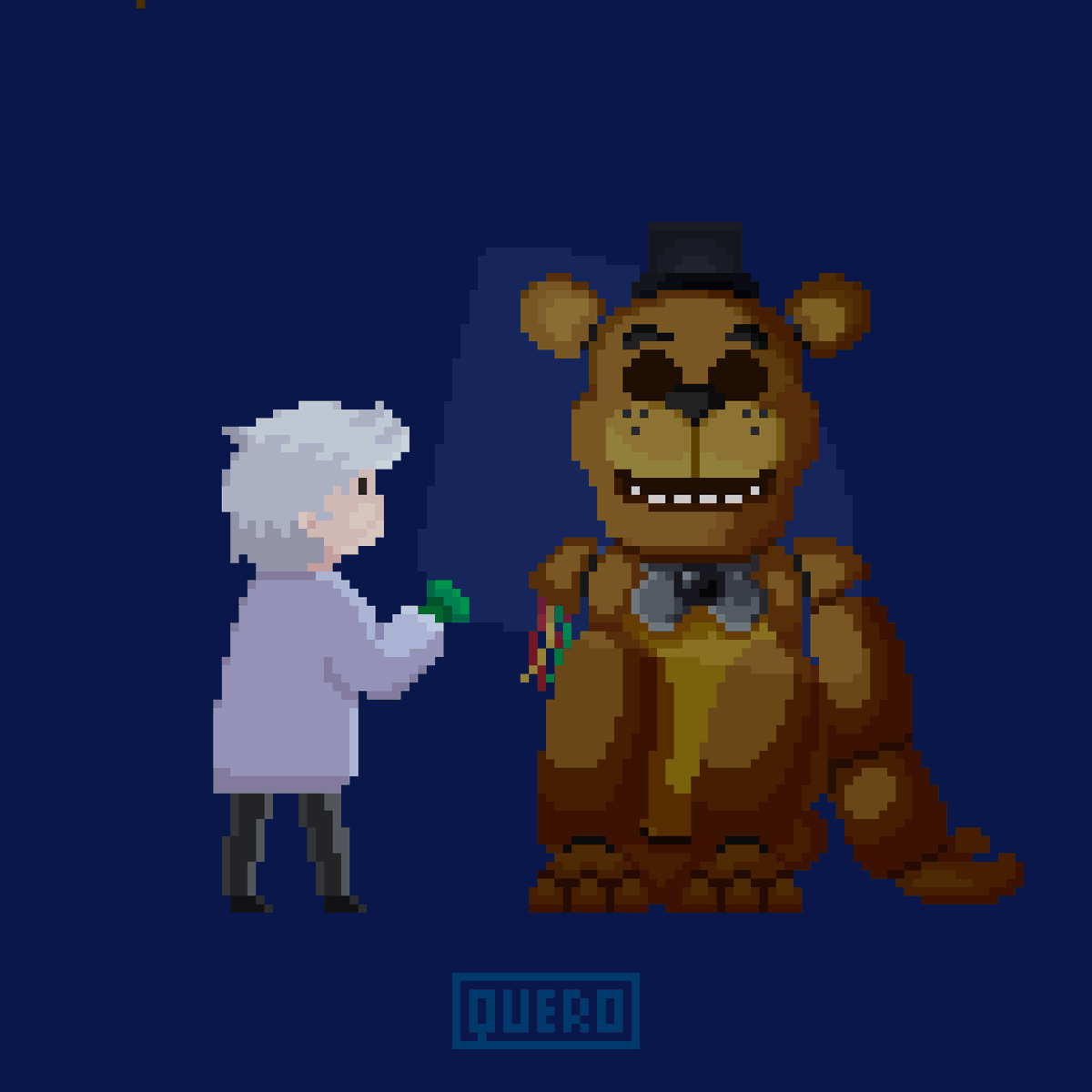 Querome_'s tweet photo. Se ve algo diferente al original que hice, pero creo que me gustan los cambios🧍‍♂️#pixelart #FNAF https://t.co/EZnpguVcBW