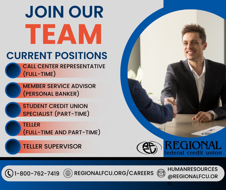 REGIONAL is expanding our locations and team to serve even more members in Northwest Indiana. We have opportunities at all levels. Apply today and see what all the buzz is about!

APPLY TODAY: regionalfcu.org/hiring

#JoinOurTeam #NowHiring #NorthwestIndiana #ApplyNow