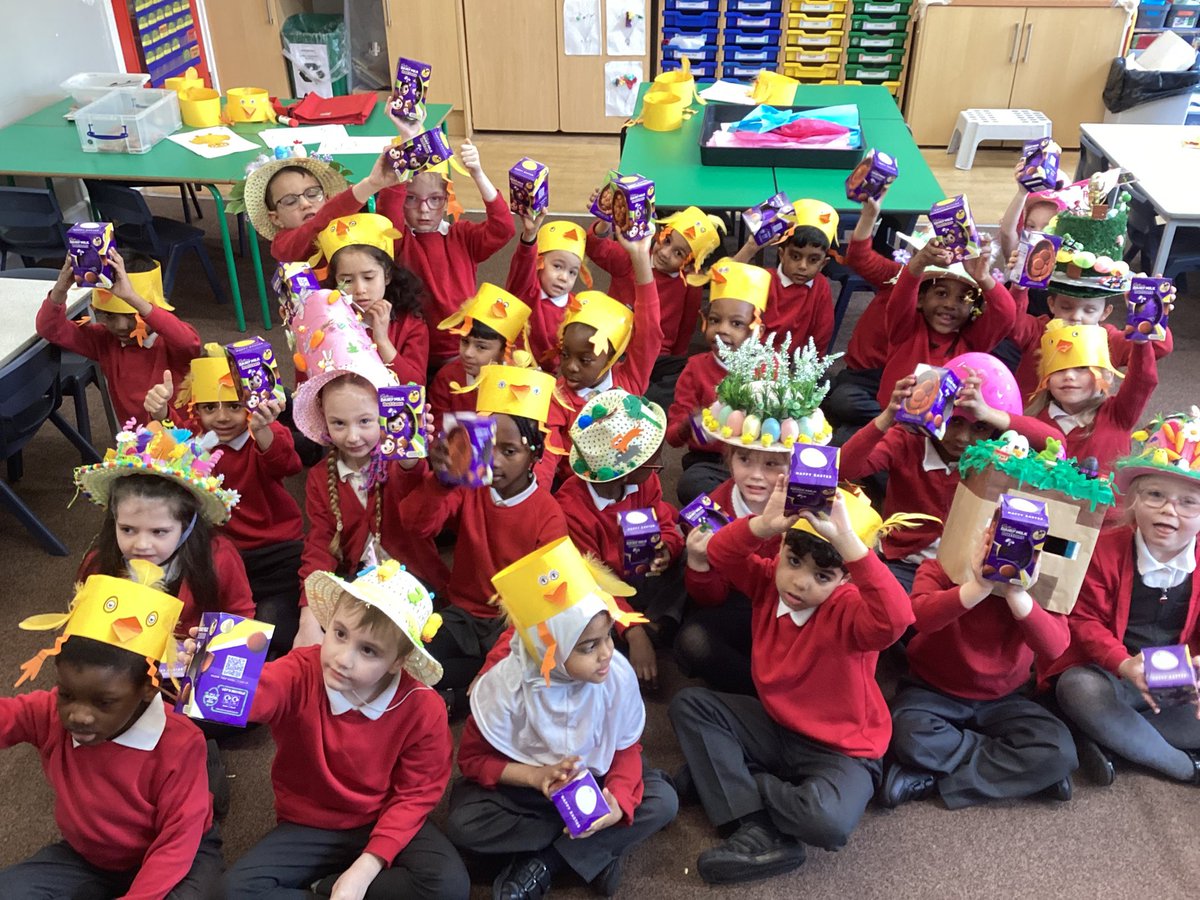 knightontmet's tweet photo. #Macaulayclass have had great last day of term! We took part in the bonnet parade, decorated eggs and received an Easter egg from #communitywishes #creativity#community#character ๐ฃ https://t.co/0bs5MdB1BW