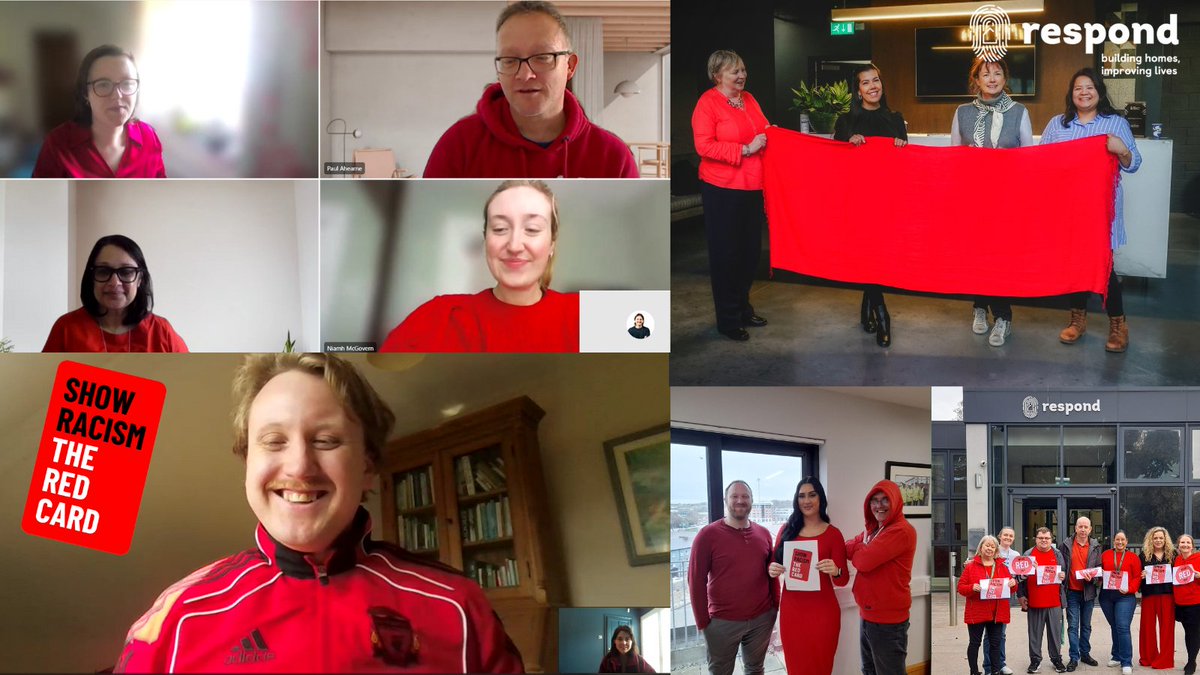 Staff across Respond wore red yesterday, marking International Day for the Elimination of Racial Discrimination as part of Anti-Racism month as organised by @immigrationIRL. As a proud member of @INARIreland, we were proud to take part in showing racism the red card!