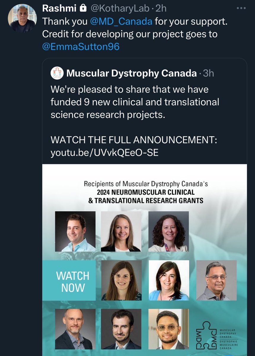 Emma Sutton (@emmasutton96) on Twitter photo Great to be a part of this project <a href="/MD_Canada/">Muscular Dystrophy Canada</a> - exciting research to come π©βπ¬π§¬ Great to be a part of this project <a href="/MD_Canada/">Muscular Dystrophy Canada</a> - exciting research to come π©βπ¬π§¬