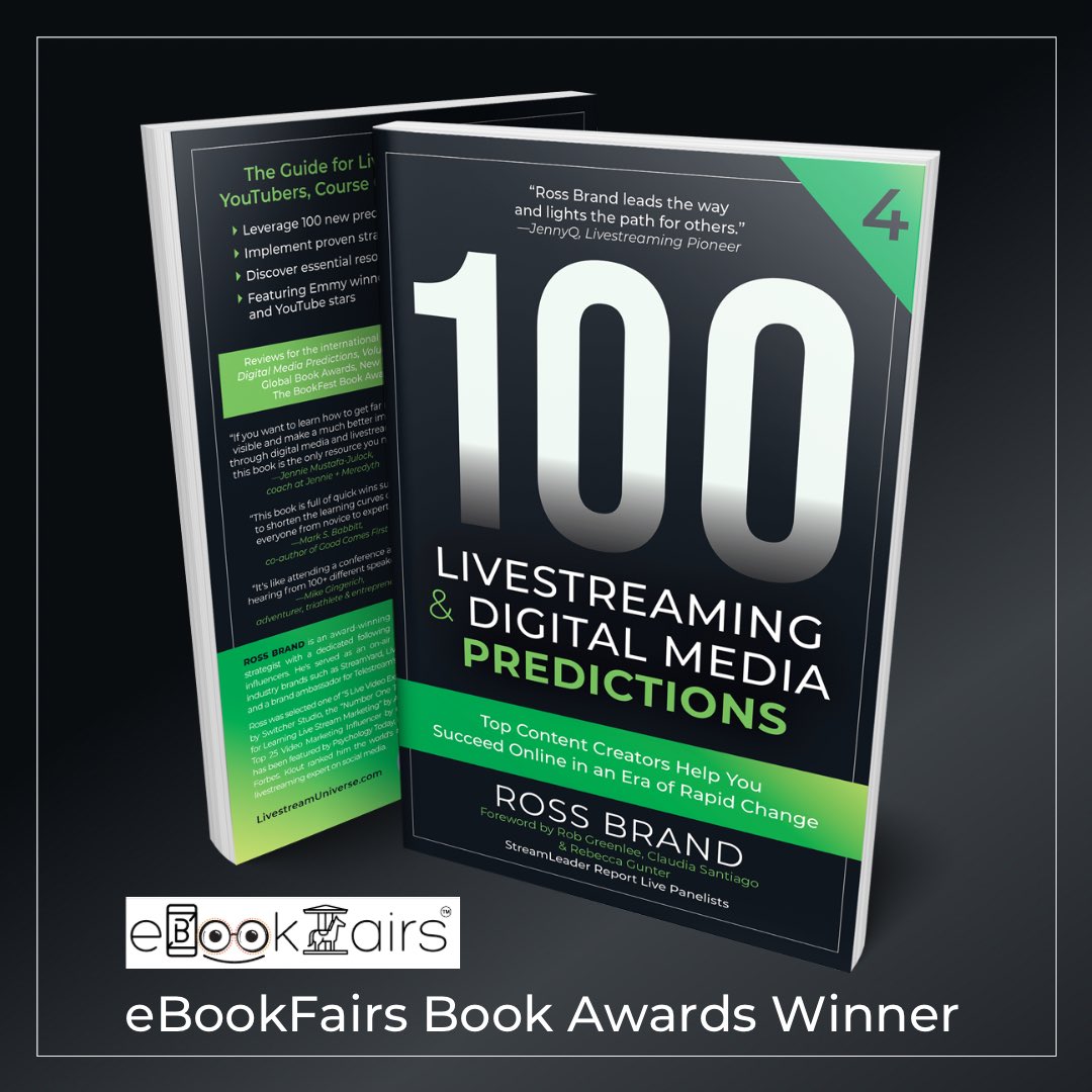 🏆 “100 Livestreaming & Digital Media Predictions, Volume 4” won the @ebookfairs Silver Book Award.🥈 🎯 It's the first book award for 'Volume 4' and the 27th book award for the #100predictions series. 🙌 Congratulations to all of our contributors!