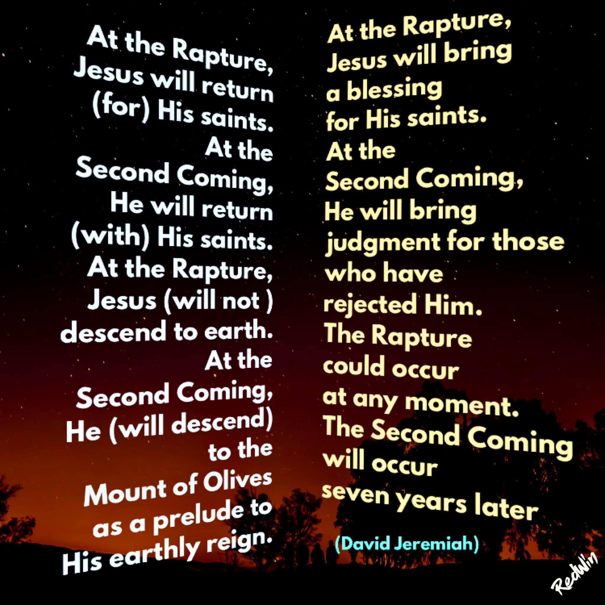 D. Scherf on X: &ldquo;The Rapture (which is imminent) is different from 