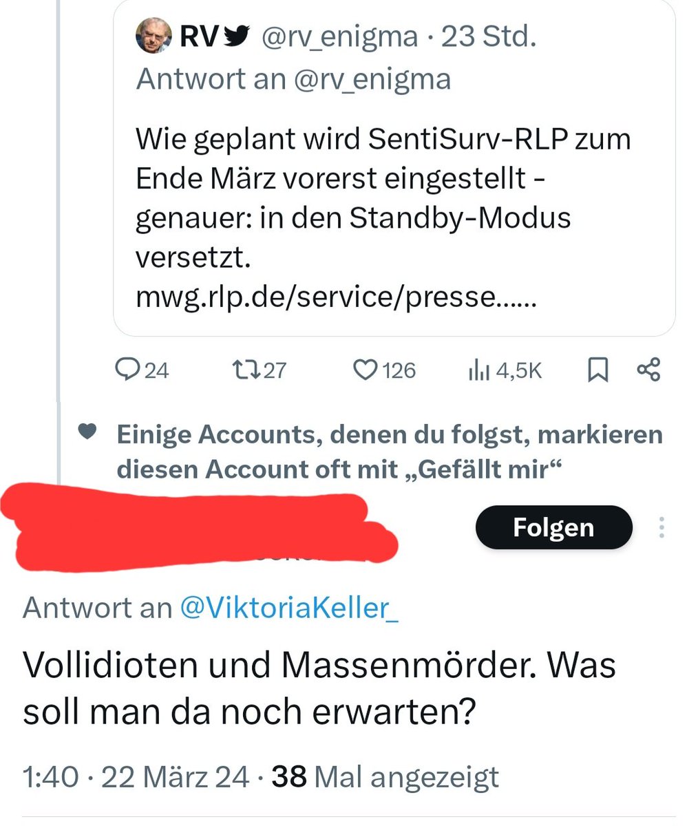 kamigadse's tweet photo. Völlig normale Reaktion darauf, dass SentiSurv eingestellt wird, oder? Ne Nummer kleiner war leider aus. #Rotpunkte https://t.co/2YJOle1duV