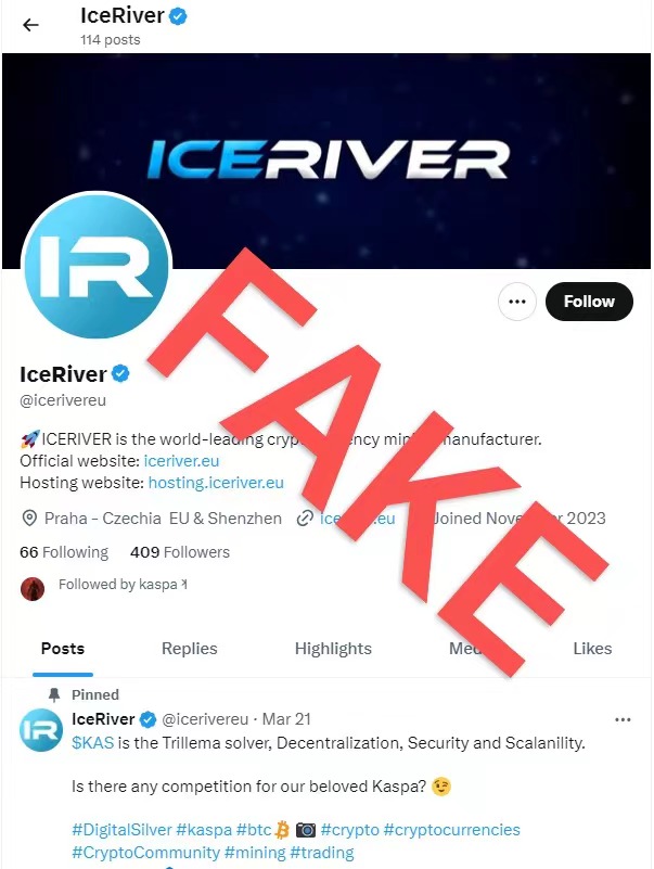 🚨 Important Announcement🚨 We've noticed some FAKE and ILLEGAL websites and accounts claiming to be ICERIVER. ⚠️Please be informed⚠️ Our ONLY official website is iceriver.io. Our ONLY X account is @IceRiverMiner. We have NOT created any Telegram or Discord…