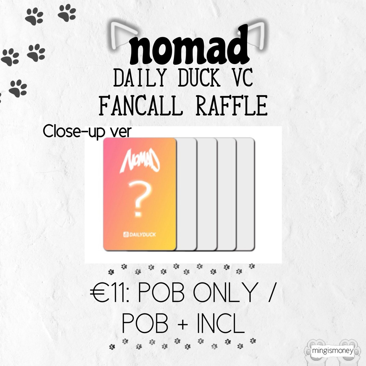 woobinsfate's tweet image. NOMAD DAILY DUCK ONLINE GO

It’s raffle time again 💗

⏰ 26/3 12 PM CET

Denmark based but open worldwide 

Claim in replies or comment on insta

🔗 instagram.com/p/C40dkHNIc4I/…

#NOMAD #노매드 #NOMADGO