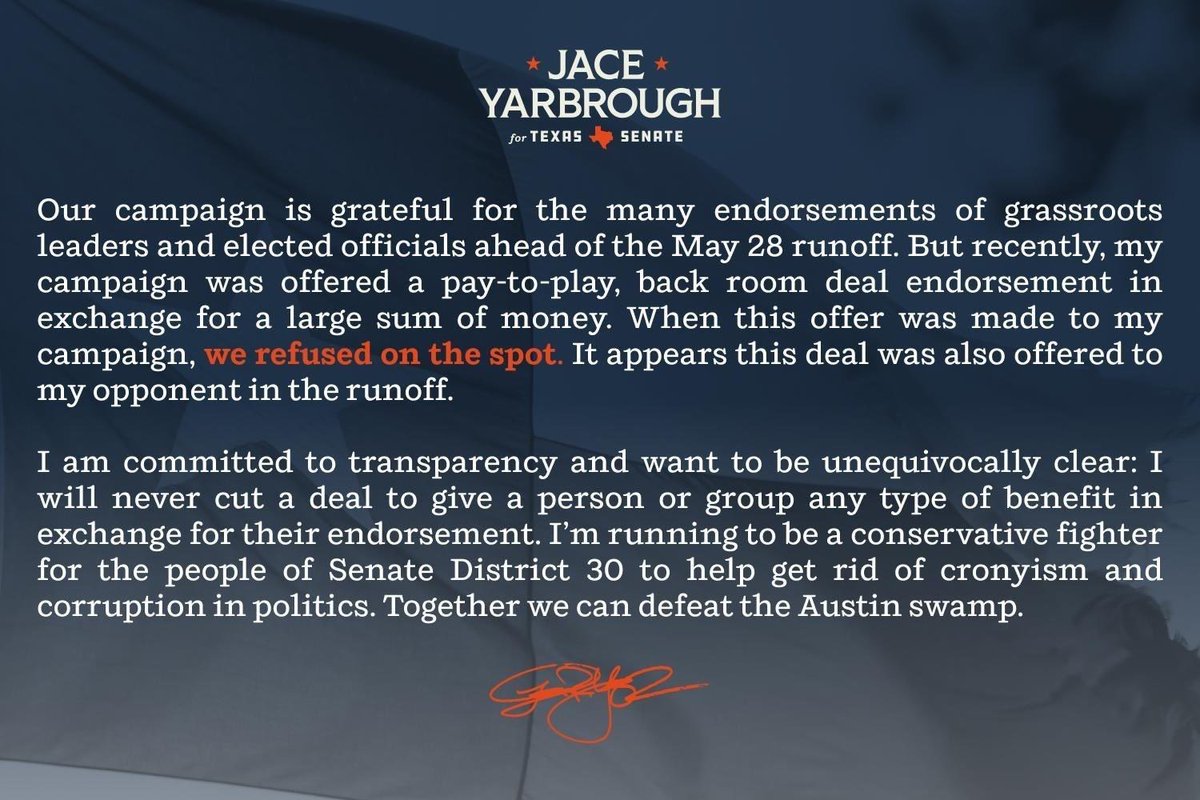 I can't and won't be bought by powerful people, special interests, or corrupt schemes. I'm running for #SD30 to represent the people, and the people only.