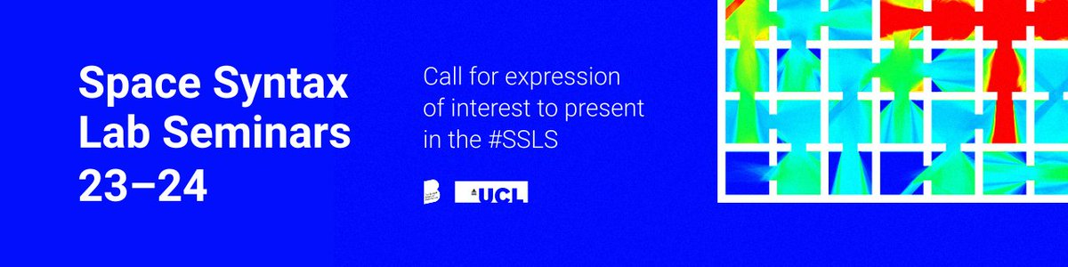 Working on exciting research using #SpaceSyntax or related approaches? Submit your expression of interest to present in the #SSLS now via our application form bit.ly/SSLSform. The submission deadline for presentations between April and June is 07.04.24 at 18:00 CEST.