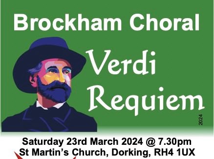 Tomorrow. Verdi Requiem. 7.30. @ St Martins Church Dorking. Going to be good
