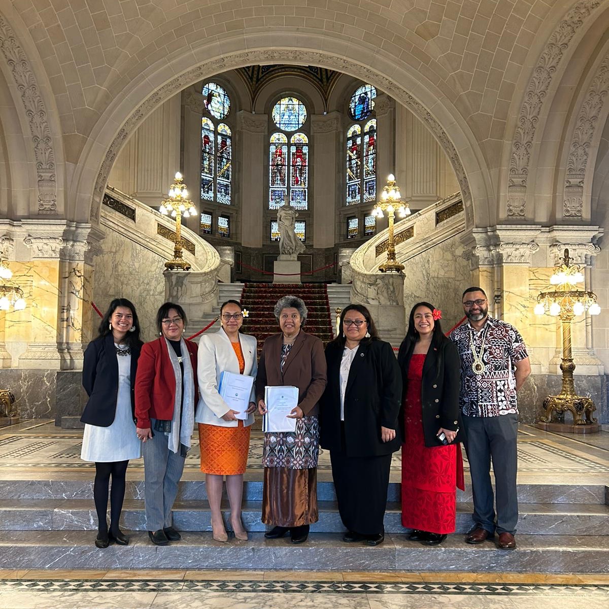 Earlier today, Amb Strickland (<a href="/Str1ckFran/">FmStrickland</a>) put in <a href="/AOSISChair/">AOSIS</a>'s submission to the <a href="/CIJ_ICJ/">CIJ_ICJ</a> Advisory Opinion on Climate Change. RMI and PIF were also submitting at the same time. SIDS continue to shape IL on critical issues!