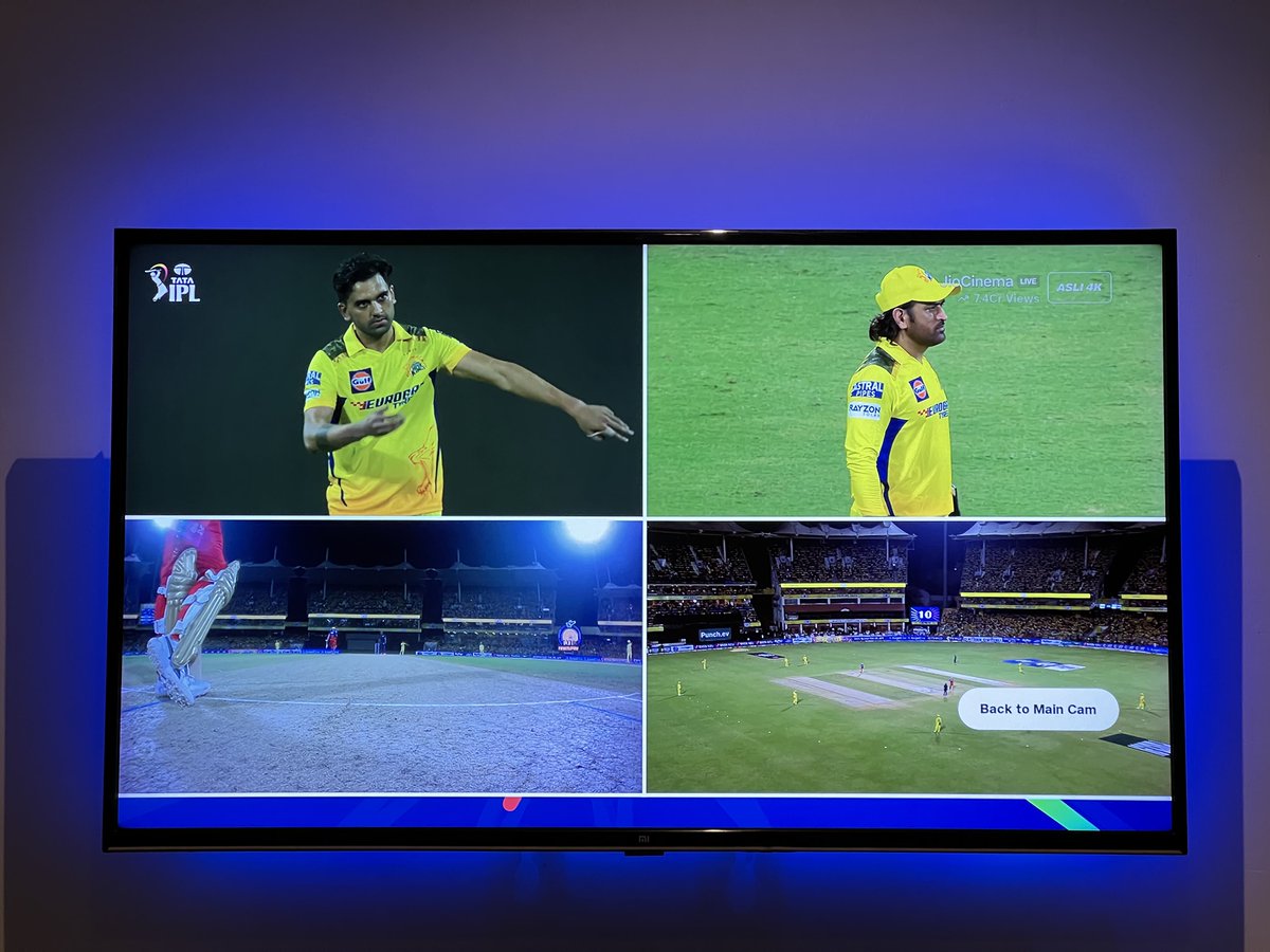 #IPL2024 Live coverage on Jio Cinema Now Supports Multi View option on Android TV. #IPLonJioCinema