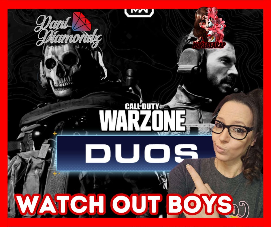 🚀 Locked & loaded, dropping into Warzone with my duo @danidiamondz! Prepare for some serious teamwork as we dominate the battlefield. Join the action ⬇ 🎮💥 twitch.tv/karebearxp #WarzoneWarriors #DuoDestruction @1upbots @GetWetSports @DragonSquadFam