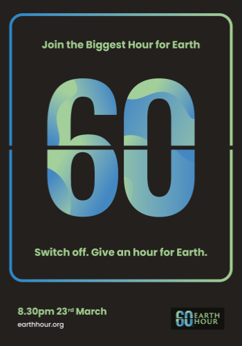 🌟 March 23, 2024 | 8:30-9:30 PM 🕣 Join the #EarthHour global movement by turning off your lights and taking a stand against nature loss and climate change. Together, we can turn an hour into a lifetime of change for our one shared home. 🌍 earthhour.org