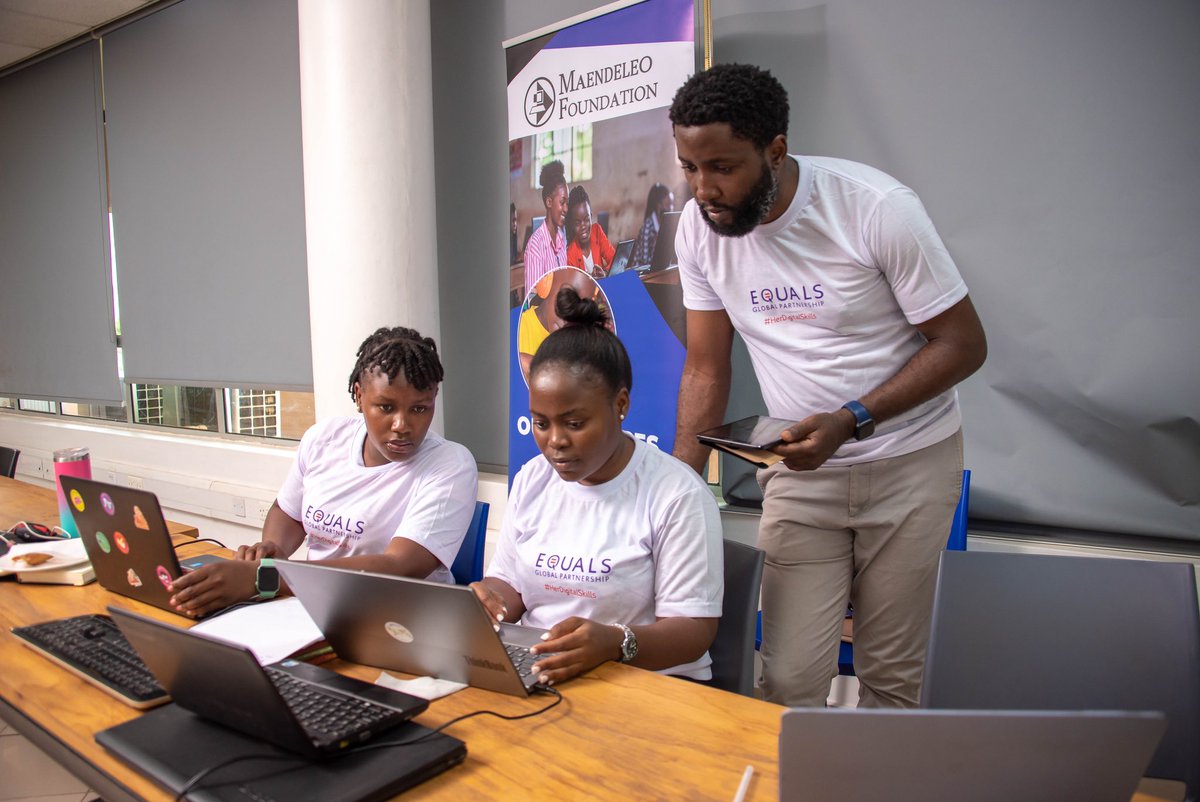 🌸Earlier today, WOUGNET attended a digital skills workshop organised by @MaendeleoUganda in partnership with Her Digital Skills & Equals Global Partnership at @OutboxHub. In attendance were girls who attained knowledge on web development using Google Sites.