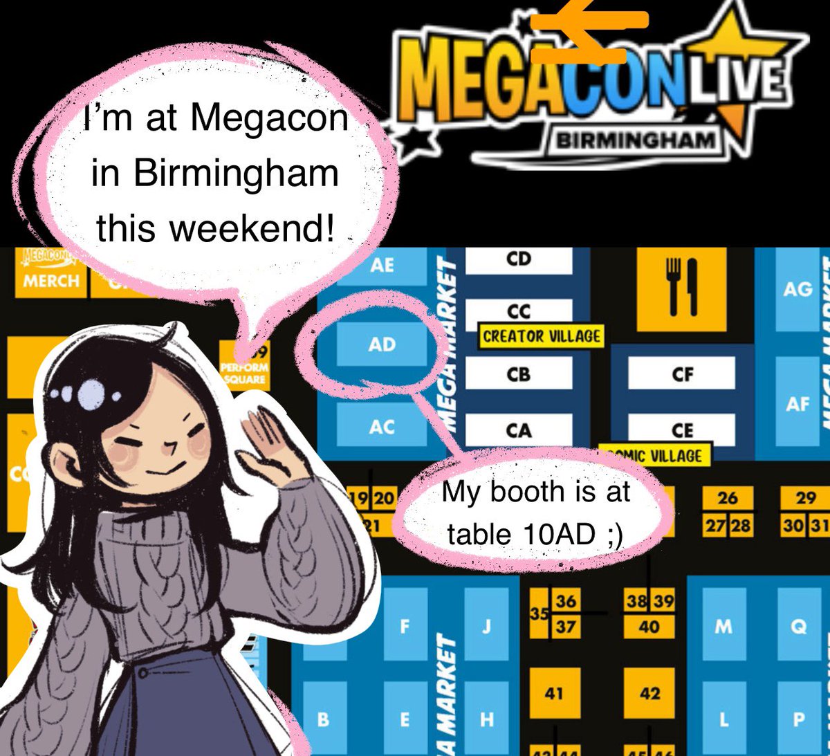 I’m tabling Megacon Birmingham this weekend!🇬🇧 Like wow, come say hi if you’re attending ;) let me seduce you with my bad fake British accent