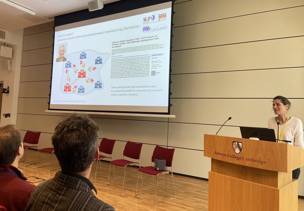 Prof Claudia Rössig walks through 30 yrs of CAR T cell therapy dev, describing CAR T cells as “micro pharmacies”. Now we’re on the brink of widespread clinical trials for children, with the potential for academia to manufacture and distribute the products. Exciting times 🤞🎗️