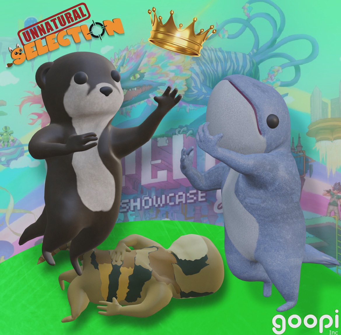 We’re in it to win it! And you should be too! 

In Unnatural Selection, only one can take the crown, Yank, Splat and Blast your opponents in this 4 player Party Shooter premiering only at @leveluptostudentshowcase on April 19th! From then on, it’ll be available for FREE on steam!