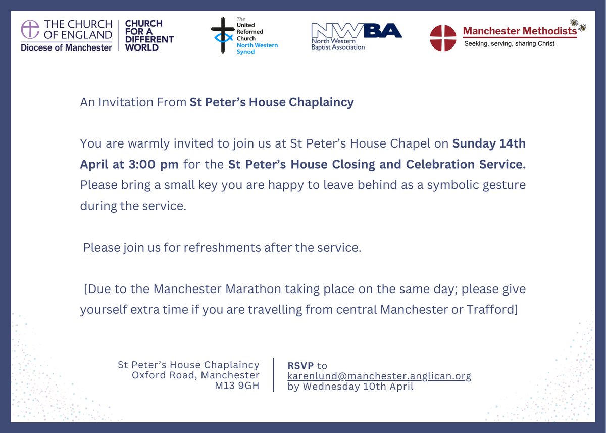 St Peter's House, our base for the last 50 years, is closing, and St Peter's Church is moving to a new home.
You are welcome to join us for the  Closing and Celebration Service for St Peter's House.
