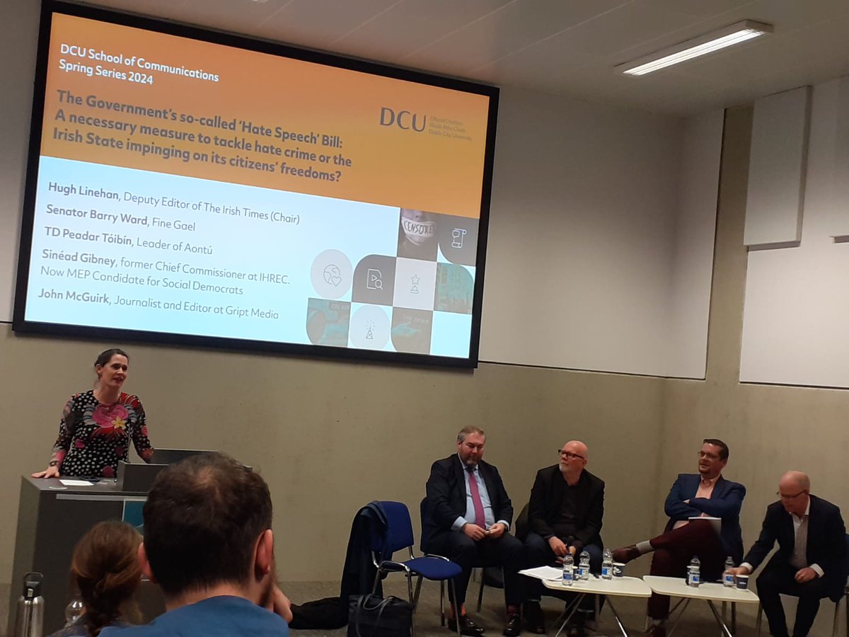 I  debated last night @DCU_SoC Spring Series in favour of Ireland adopting effective hate speech legislation. There's a lot of hysteria online about how this legislation will 'silence' us and have a chilling effect on public discourse. This is not true. Hate speech law is... 1/3