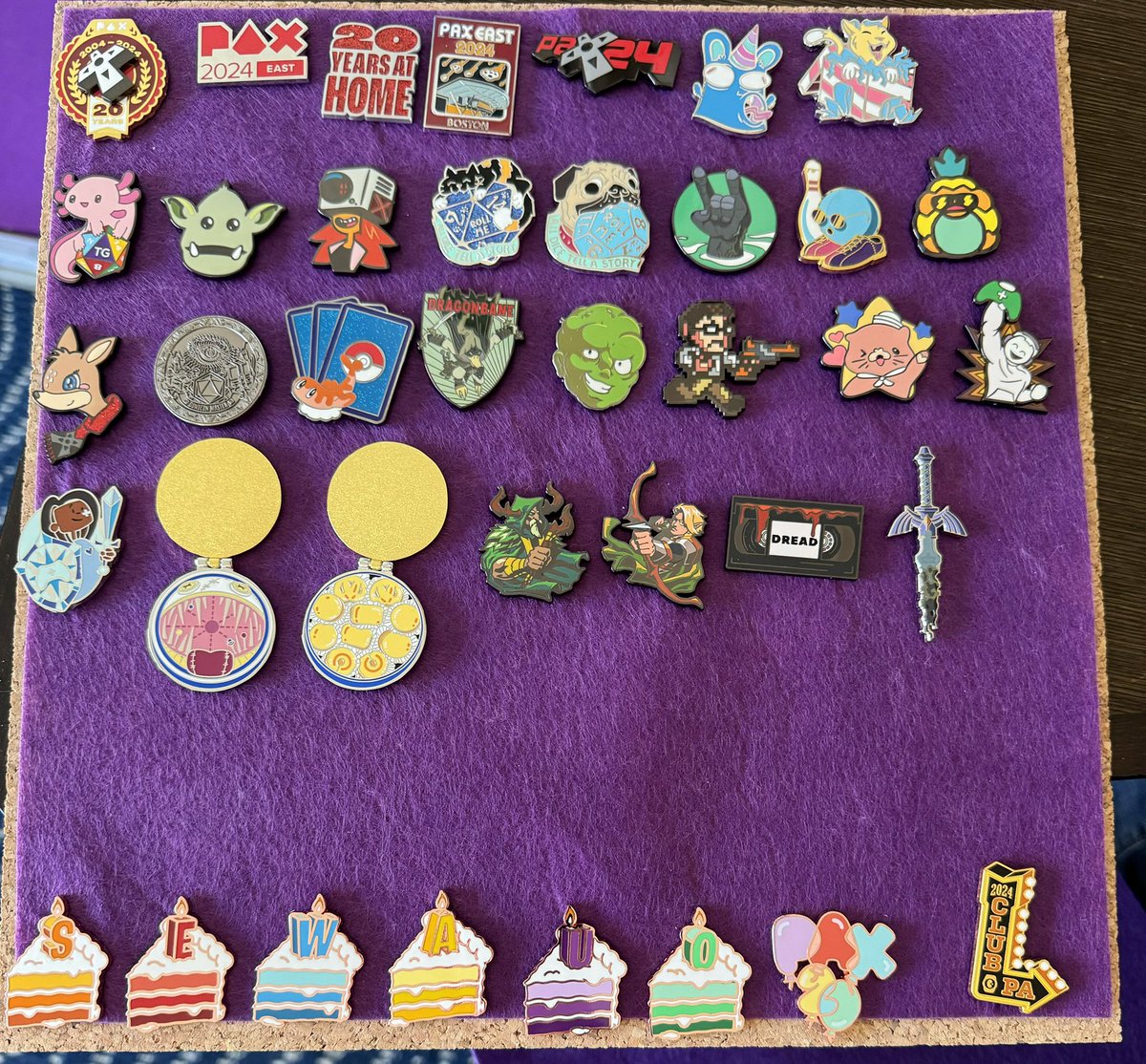 #PAXEast2024 @pinny_arcade pin quest done. I love the 2024 cake set