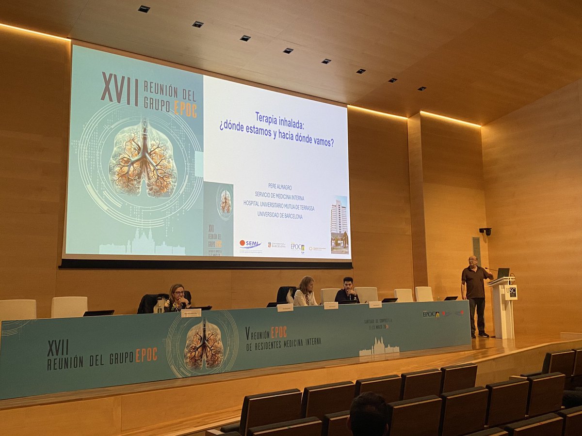 Sociedad Española de Medicina Interna (SEMI) (@sociedad_semi) on Twitter photo 📢🔴 Comienza la sesión de tarde en #17EPOCSEMI | Primera mesa de la tarde “Terapia inhalada y actualización en vacunación”
Modera: Dra. Montserrat Chimeno
Ponentes:
-Dr. Almagro sobre terapia inhalada
-Dra. <a href="/balonsoortiz/">Belén Alonso Ortiz</a> sobre vacunación en VRS
-Dr. Porto sobre avances en 📢🔴 Comienza la sesión de tarde en #17EPOCSEMI | Primera mesa de la tarde “Terapia inhalada y actualización en vacunación”
Modera: Dra. Montserrat Chimeno
Ponentes:
-Dr. Almagro sobre terapia inhalada
-Dra. <a href="/balonsoortiz/">Belén Alonso Ortiz</a> sobre vacunación en VRS
-Dr. Porto sobre avances en
