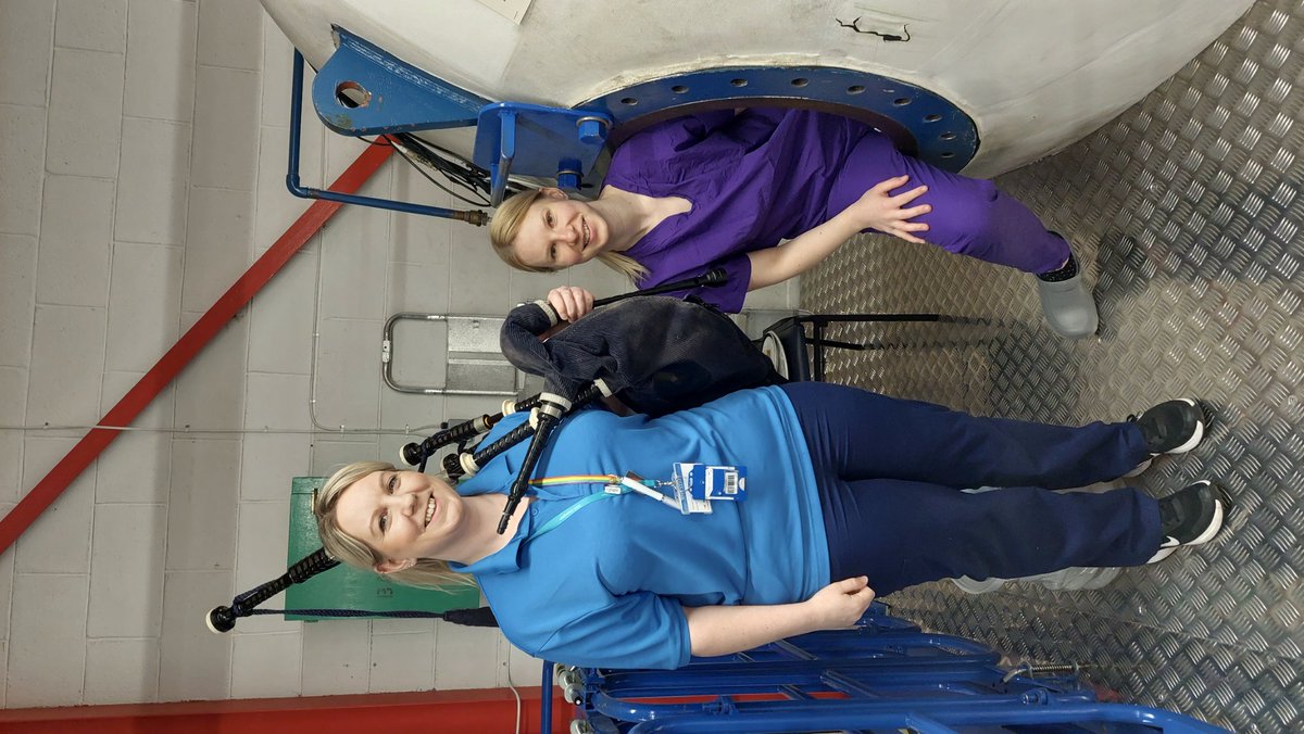 hoggleanne's tweet image. One of our patient's finishes treatment this week and our Hyperbaric nurse, Corinne, played him some tunes on her bagpipes. Thoroughly enjoyed by staff and patients.  #patientexperience 
#feelgoodfriday #joyatwork 
@NHSGrampian @NhsUnit @denise_j6 @PaddonHelen @GrampianWeCare