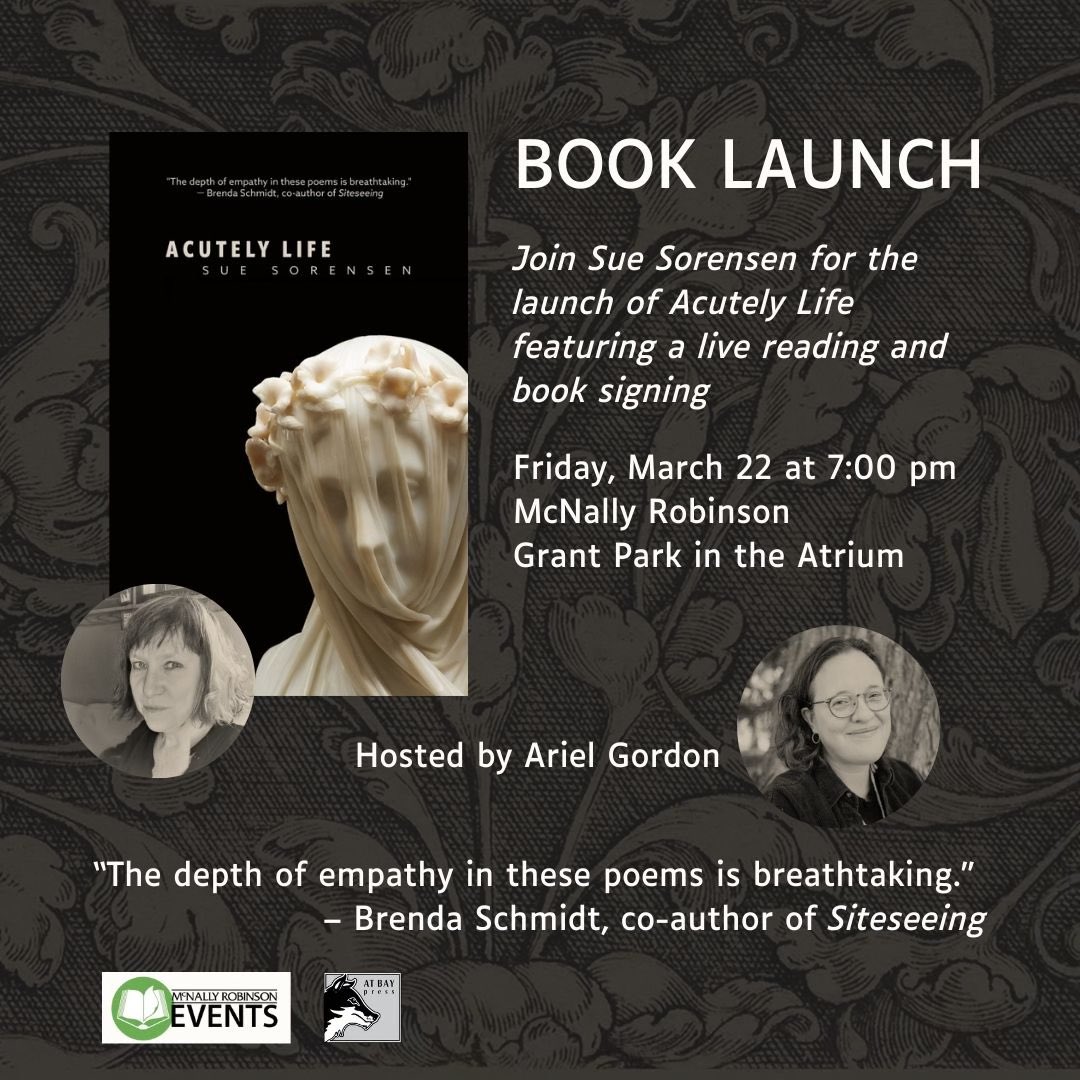 Join us tonight at @mcnallyrobinson for the launch of ‘Acutely Life’ by Sue Sorensen!