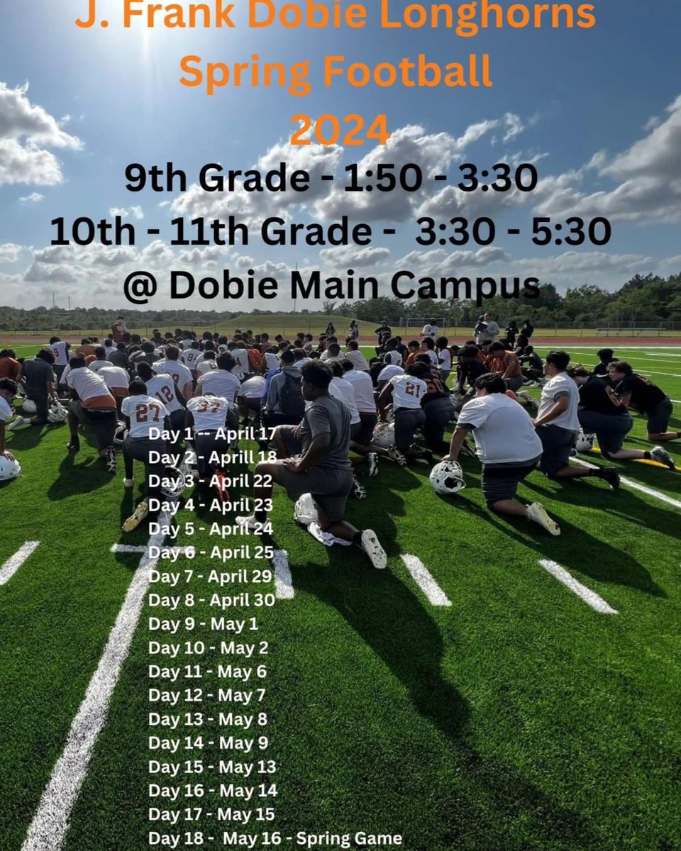 Spring Football Dates