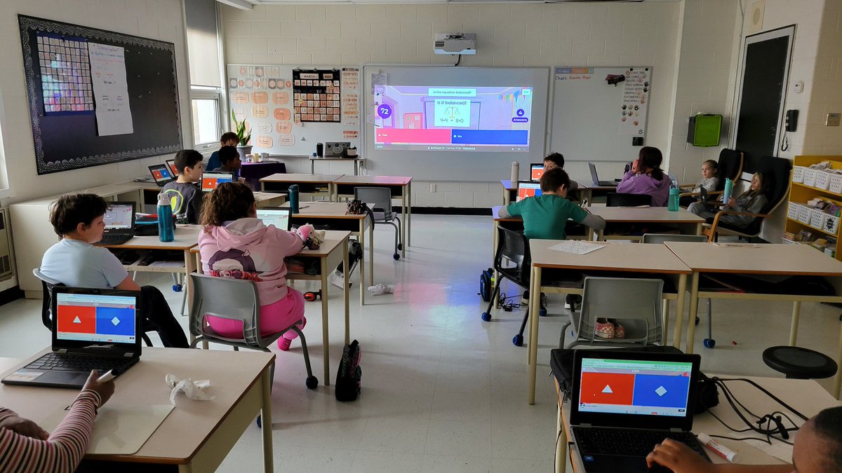 We love playing <a href="/Kahoot/">Kahoot!</a> during math on Fridays! It's always connected to our learning from that week. Fun for the students, informative for me! #BeRespectfulBears <a href="/John23OCSB/">St. John XXIII School</a> #OCSBMath