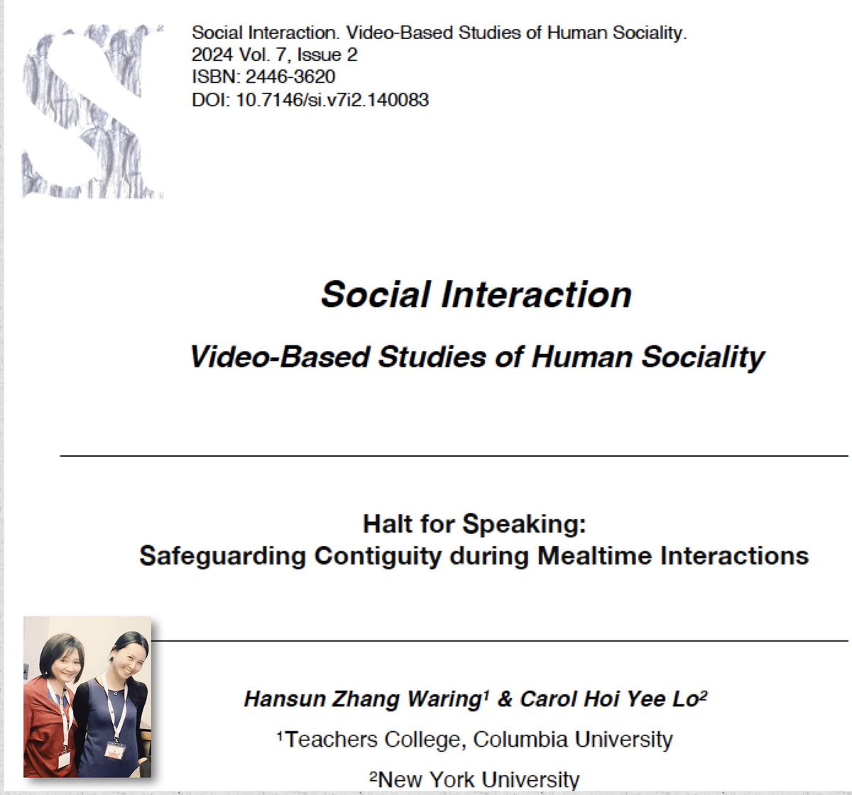 lansi_tc's tweet image. New open-access paper on #multiactivity  and #multimodality from the #lansibunch tidsskrift.dk/socialinteract… @carolhylo @ISCAupdates #emca @TeachersCollege #altesolfaculty #altesolalum #contiguity @DrKrisMoriarty