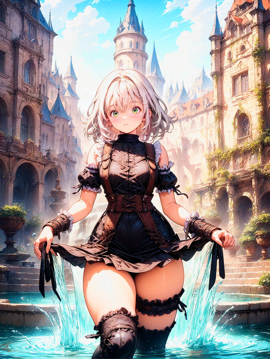 pixellovejp's tweet photo. 広場で水遊び
#AIart https://t.co/cpkdQAFTXk
