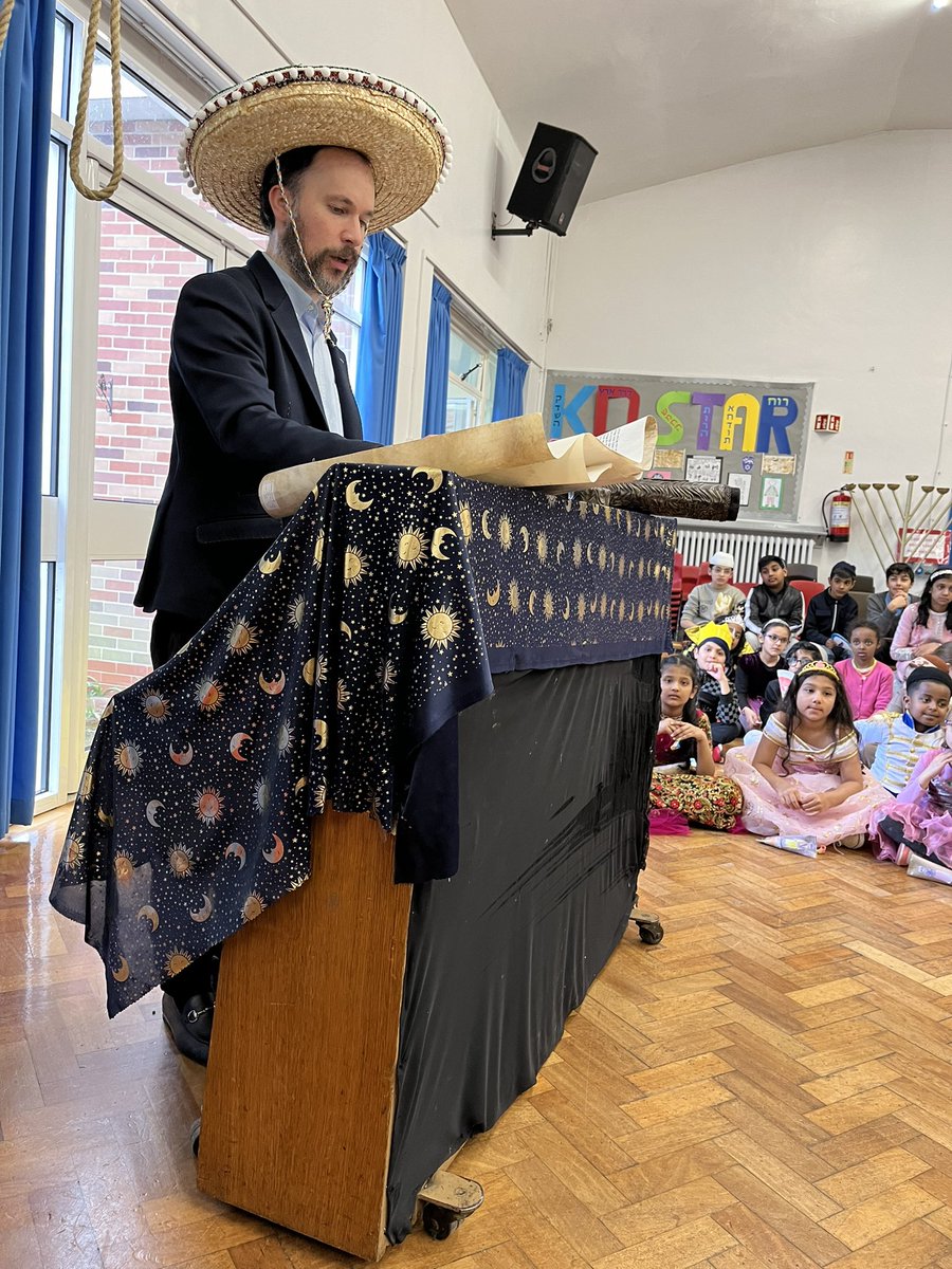 Thank you, Rabbi Jacobs, for reading us the Megillah in our special Purim/Shabbat kiddush assembly. Chag Purim Sameach, everybody!