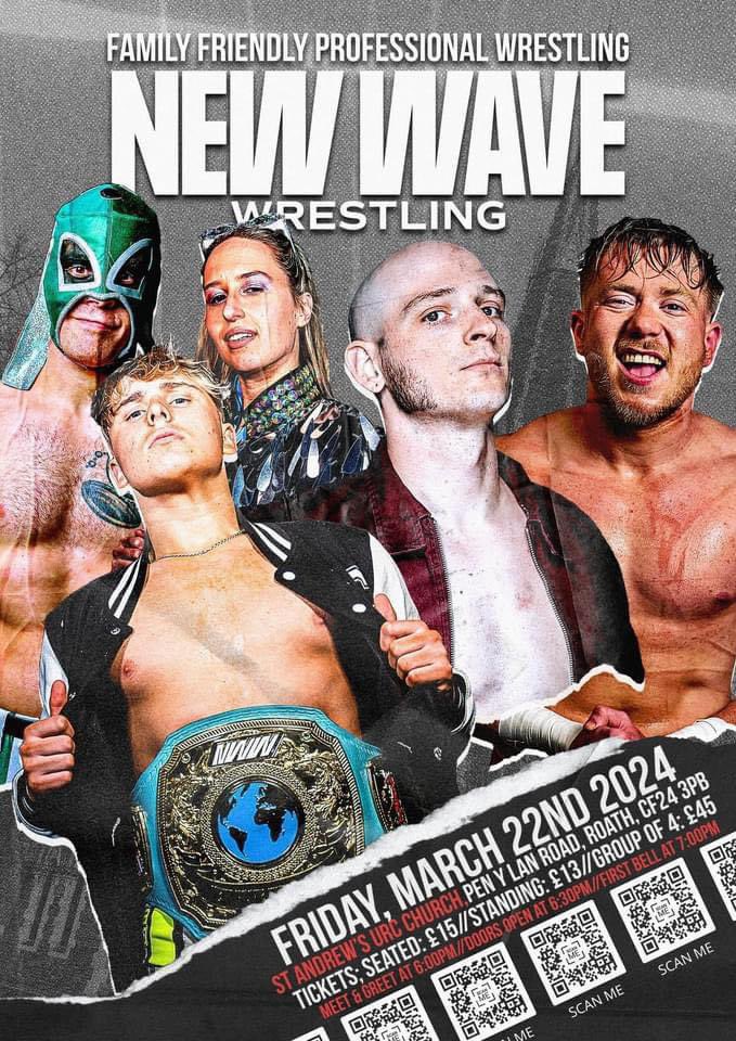 NewWaveWrestli1's tweet photo. Today is the day!

Meet &amp; greet doors 6pm

Doors 6:30pm 

Show start 7:00pm

There is limited t1cket availability on the door! 

So come &amp; join us for New Wave 14!!! https://t.co/nmDdKDdbMO