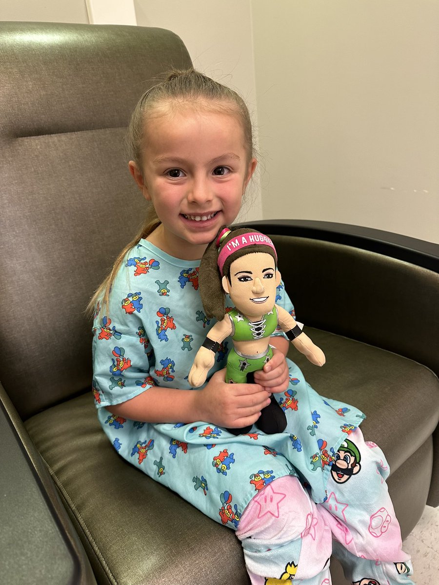 CoachZaccone's tweet photo. @itsBayleyWWE Our daughter needed to be brave before heading into surgery this morning. Obviously she chose you to be with her! We were pumping “Deliverance” on the way! Thanks for being an inspiration to our little girl. 💪 #futurewwechamp https://t.co/46NQoISaeG