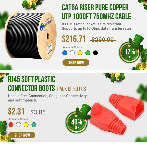 smartechcables's tweet image. 🌈 Get Lucky with Our 🍀 St. Patrick&apos;s Day Sale! Up to 40% Off!

👉 SHOP NOW
☎️ (347) 748-1818
🌐 smartechcables.com
💌 sales@smartechcables.com

#SmartechCables #StructureCabling #lowvoltagenation #disbutor #HybridShopping #cables #cablemanagment