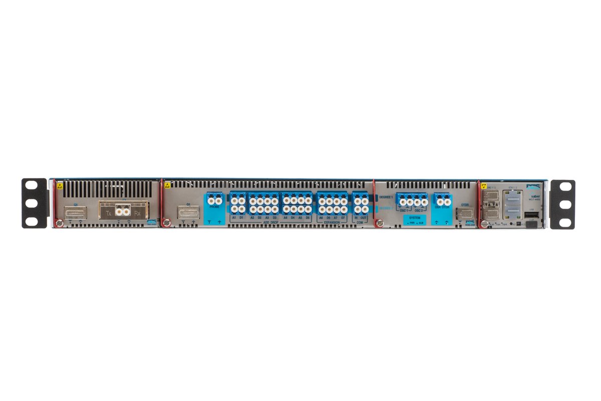 telefficient_'s tweet photo. Introducing the #DZS Saber 4400 Optical Transport Platform. It's the first-of-its-kind environmentally hardened, modular transport platform that can deliver up to 400 Gbps per wavelength. Plus, it features the industry’s smallest form factor CDC Flex-Grid ROADM. https://t.co/aNhqHVuN40