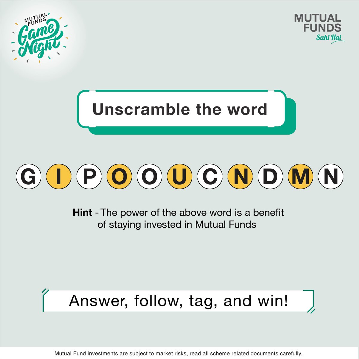 Can you guess this benefit of staying invested in SIP? Follow us, answer the question correctly, tag 5 friends and stand a chance to win an exciting voucher! To Know More: bit.ly/4cdBEfq T&C Apply: bit.ly/3IkheUh #MutualFundsSahiHai #MutualFundsGameNight