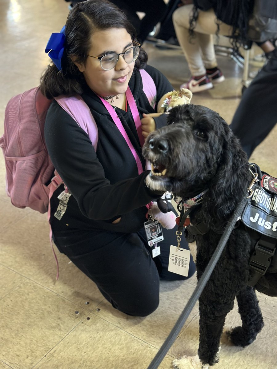 HISDPAWS's tweet photo. In celebration of National Puppy Day, I would like to send a big thank you to our very own Justice! Justice is the most loyal ,loving, amazing work partner ever! Being her handler &amp; seeing the joy she brings to people daily is awe-inspiring! Thank you Justice! #NationalPuppyDay https://t.co/masHHyh2y1