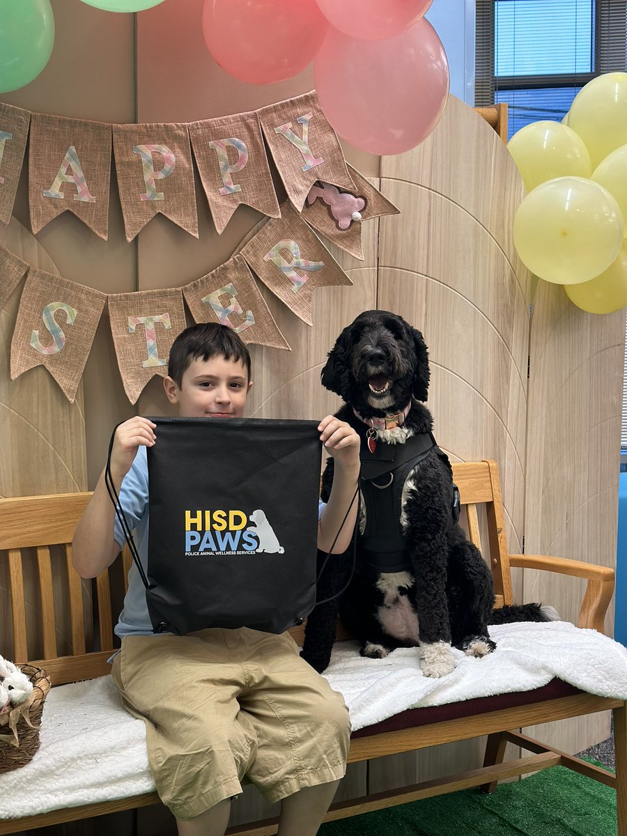 HISDPAWS's tweet photo. In celebration of National Puppy Day, I would like to send a big thank you to our very own Justice! Justice is the most loyal ,loving, amazing work partner ever! Being her handler &amp; seeing the joy she brings to people daily is awe-inspiring! Thank you Justice! #NationalPuppyDay https://t.co/masHHyh2y1