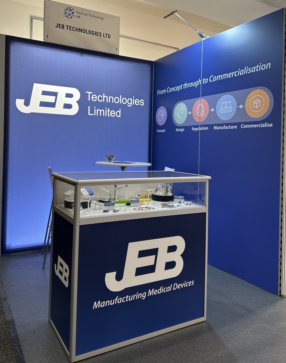 The JEB Technologies stand at Medical Technology 24 last week! An excellent event to attend- thanks to everyone that visited the Stand and spoke with the team. 
#medicalmanufacturing #event #Medical