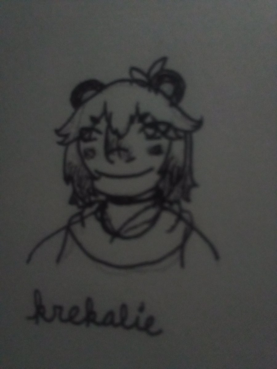 vileVegestation's tweet photo. Returning to twitter momentarily to share a doodle I did of @Krekalie while watching her stream this morning. May render it later https://t.co/cinxHdc1n5