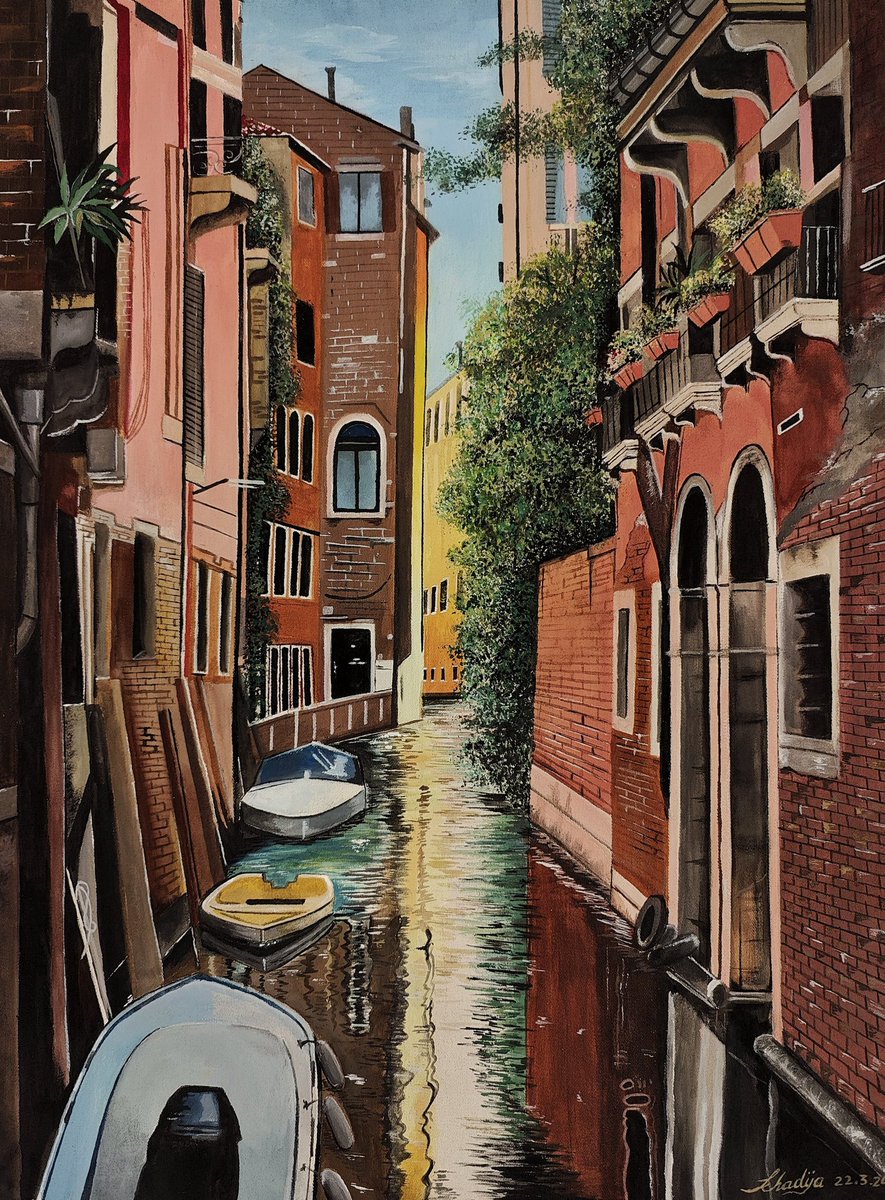 khadija809's tweet photo. Painted something for myself 
Acrylics on 60×45 cm canvas
#venice 
Available for sale https://t.co/XYbc1TIXaw