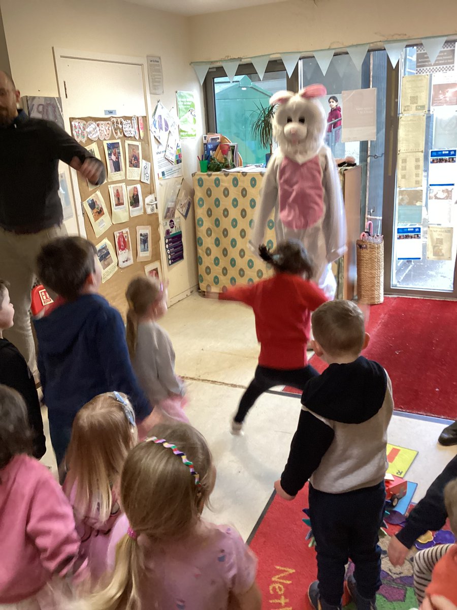 We had a very special visitor at the nursery today...the Easter Bunny! This bunny showed us some brilliant exercises to keep us fit and healthy and put a spring in our step. We wish everyone who is celebrating Easter a happy holiday. 🐇🐰🥚🌿🌼🌞☺️