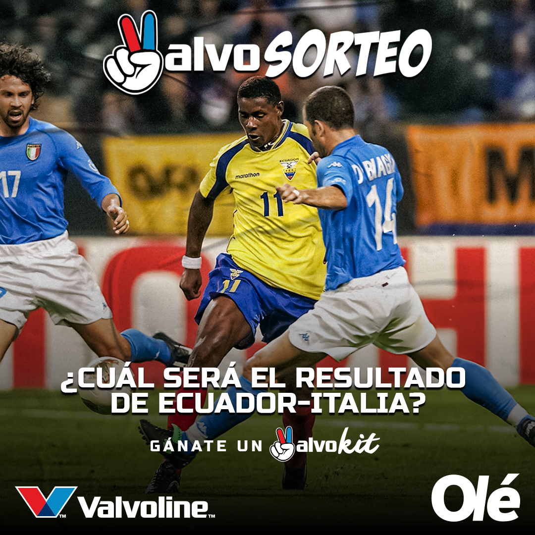 DiarioOleEc's tweet photo. 🔜 ¡Se viene el amistoso de @LaTri 🇪🇨🆚 Italia! 

➡️ Coméntanos cómo saldrá y participa por un #Valvokit: una camiseta👕 y una gorra🧢 de @ValvolineGBL_EC  #ConLaVDeVictoria🏆

🎁 Entre todos los participantes sortearemos el #Valvokit 

⏳ ¡Hay tiempo hasta el domingo, a las 12! https://t.co/pa1ADaLiFq